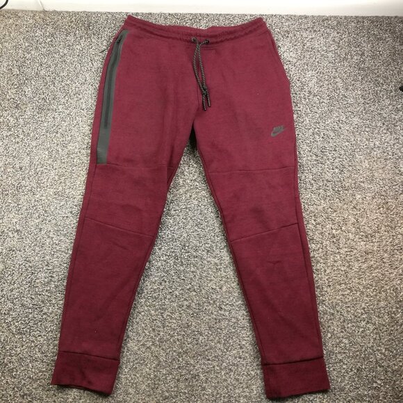 Nike Pants Joggers Sweatpants Tech Fleece Beet Red Mens Large 545343-677 - Picture 1 of 9
